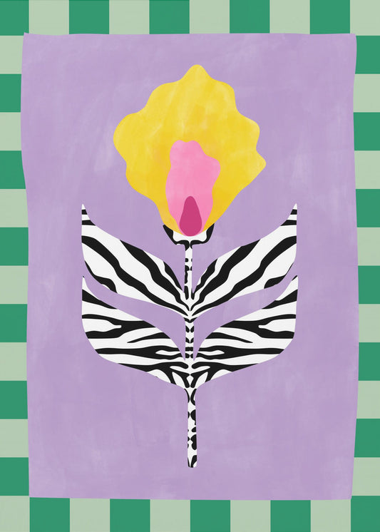 Flower with Zebra Patterned Leaves | Poster