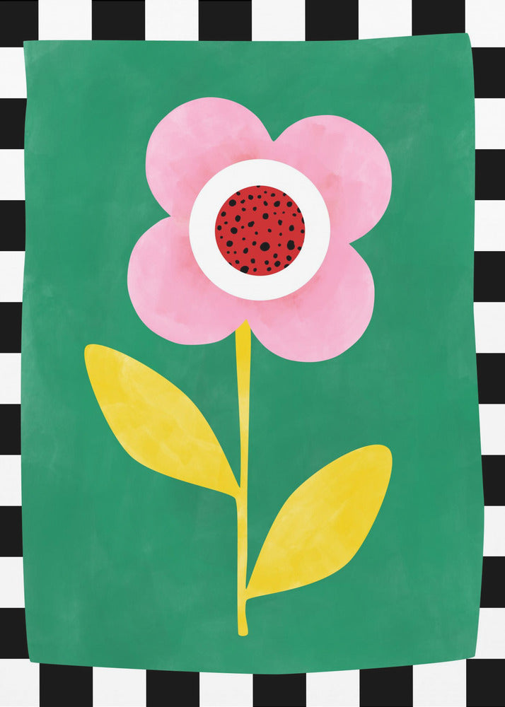 Pink Flower with Yellow Leaves | Poster