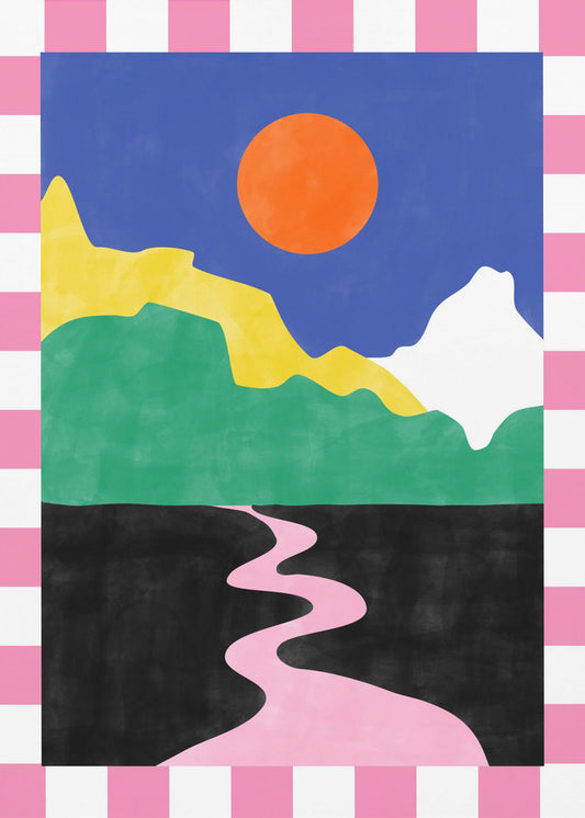 Minimalist Landscape with Vibrant Colors | Poster