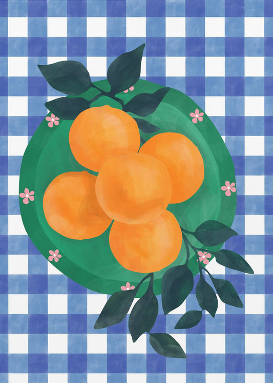 Checkered Citrus Charm | Poster