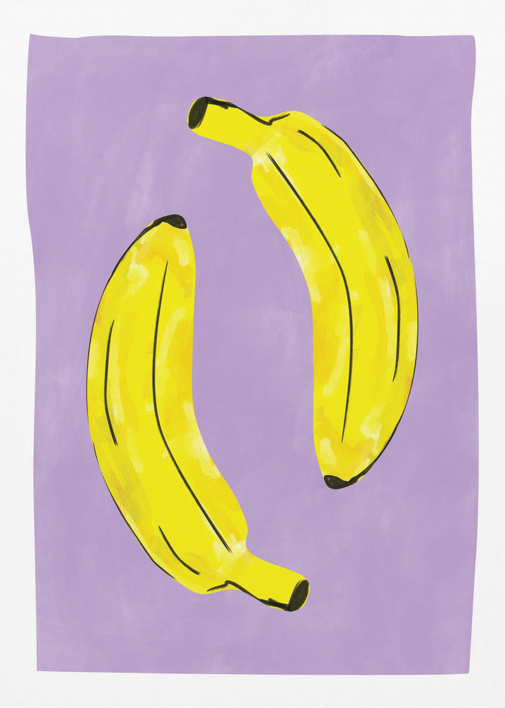 Two Vibrant Yellow Bananas | Poster