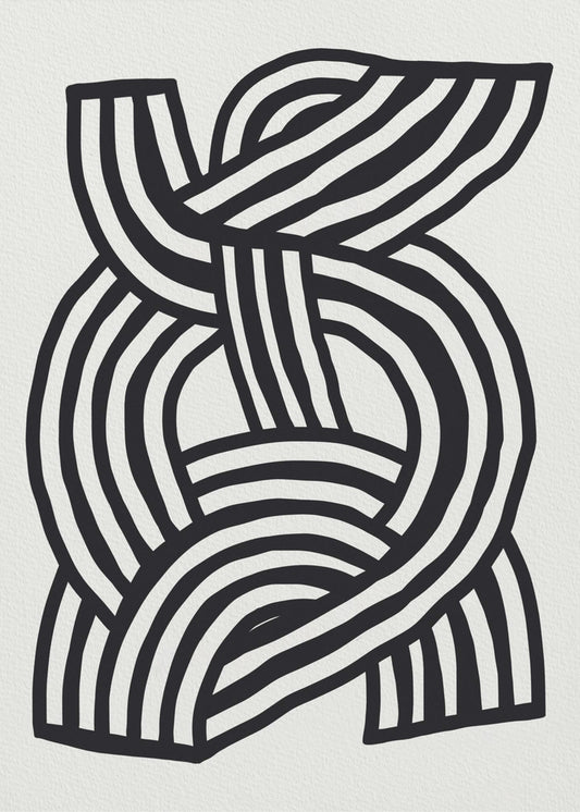 Mid Century Modern Abstract line Art Painting | Poster