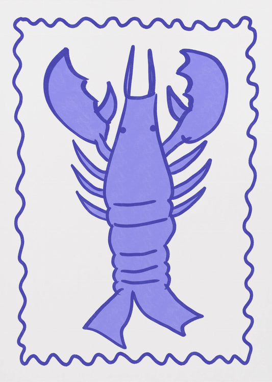 Purple Lobster Stamp | Canvas