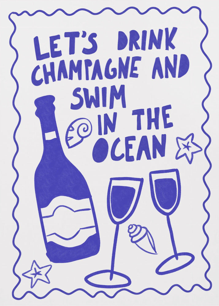 Champagne and Ocean | Canvas