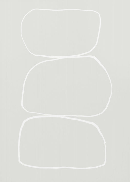 Three Hand Drawn White Stones | Canvas