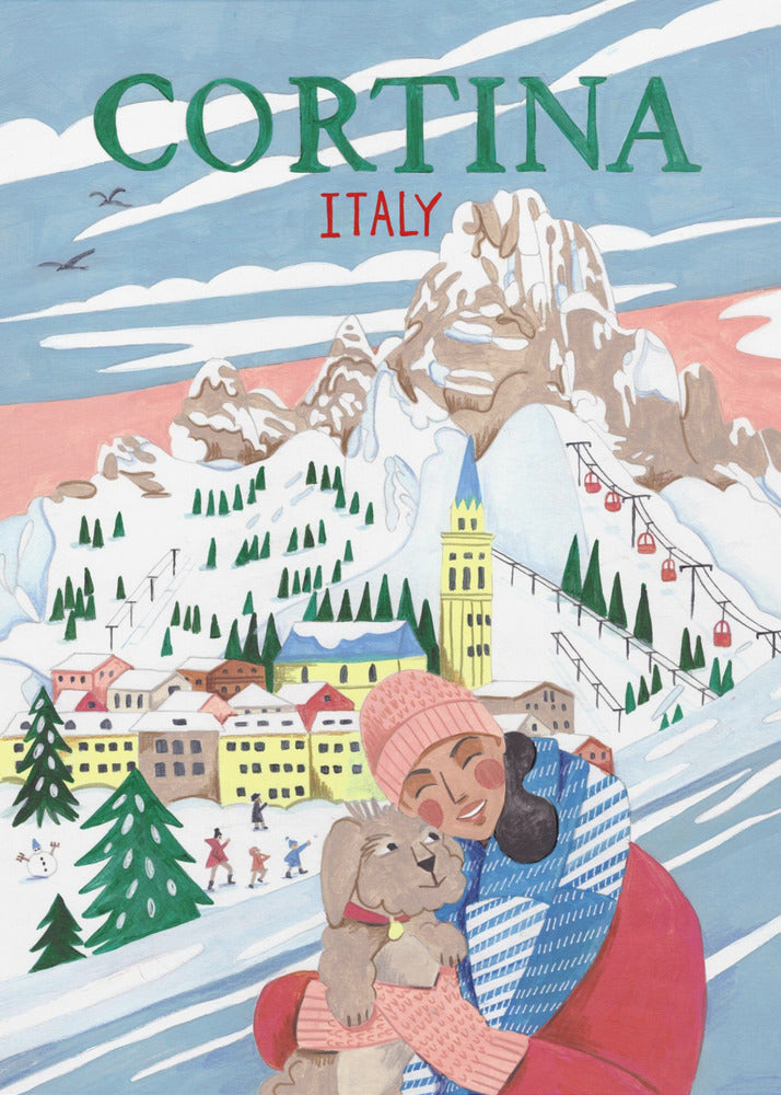 Travel Poster Woman in Cortina, Italy | Canvas