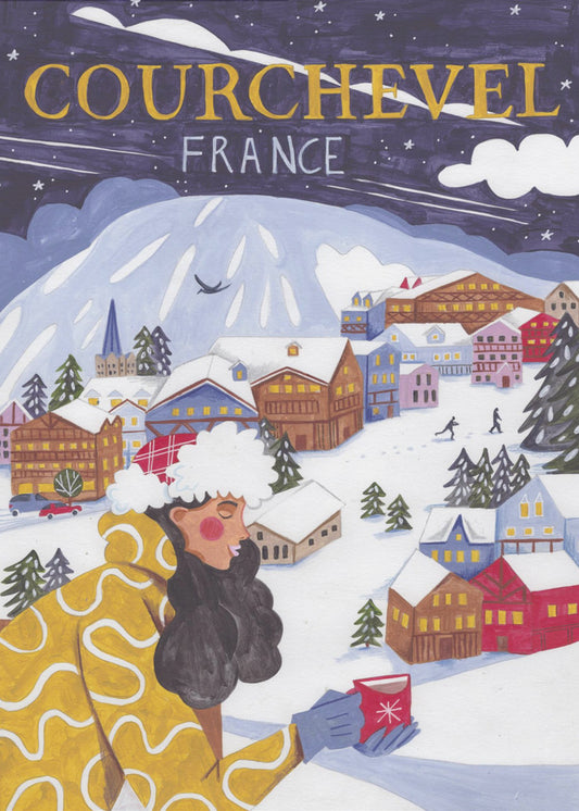 Travel Poster woman in France, Courchevel | Canvas