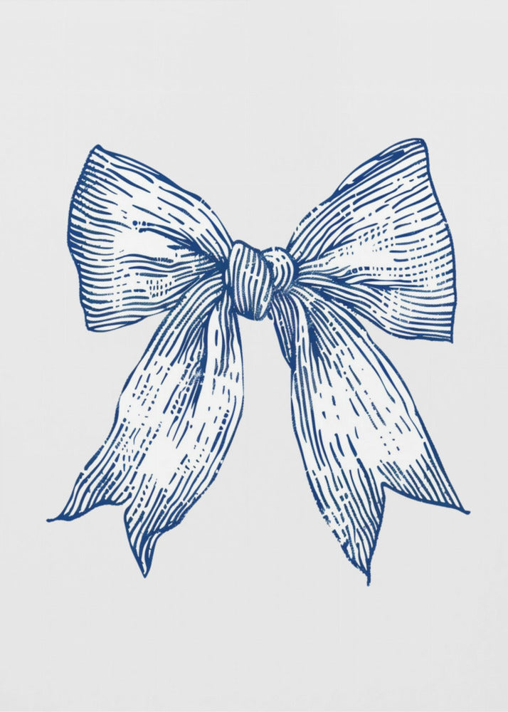 Dark Blue Coastal Striped Bow | Canvas