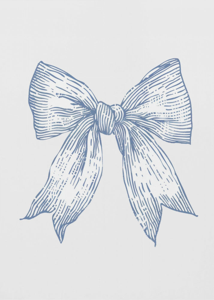 Nautical Pale Blue Bow | Canvas
