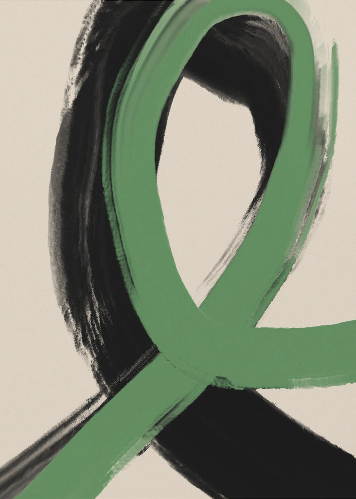 Green Ribbon Flow | Canvas