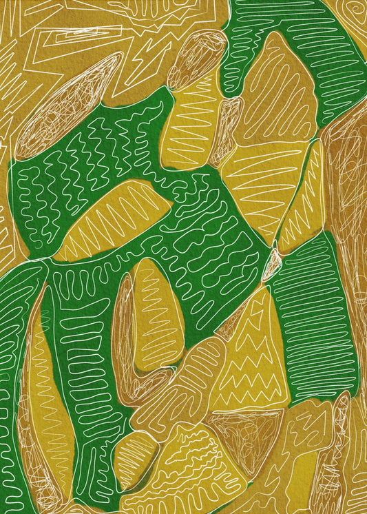 Gold and green abstract | Canvas