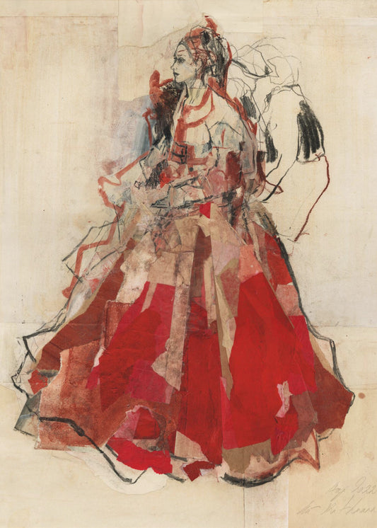 Woman in a Vibrant Red Dress | Poster