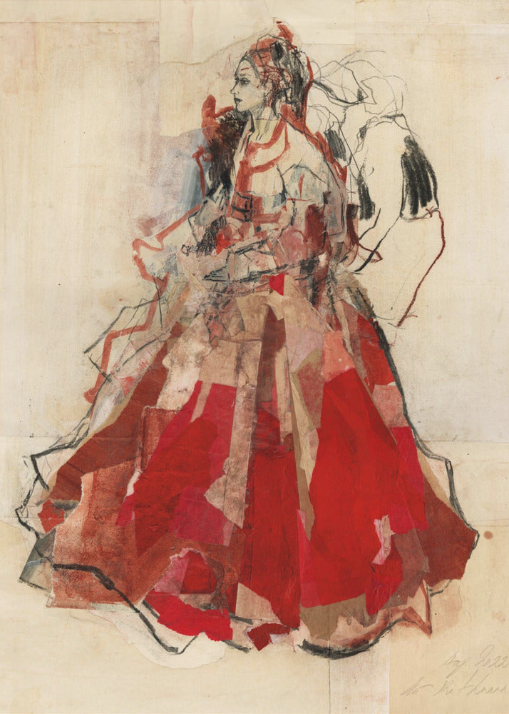 Woman in a Vibrant Red Dress | Canvas