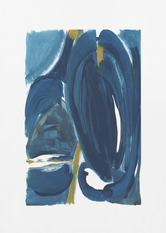 Navy Gold Abstract 1 | Poster
