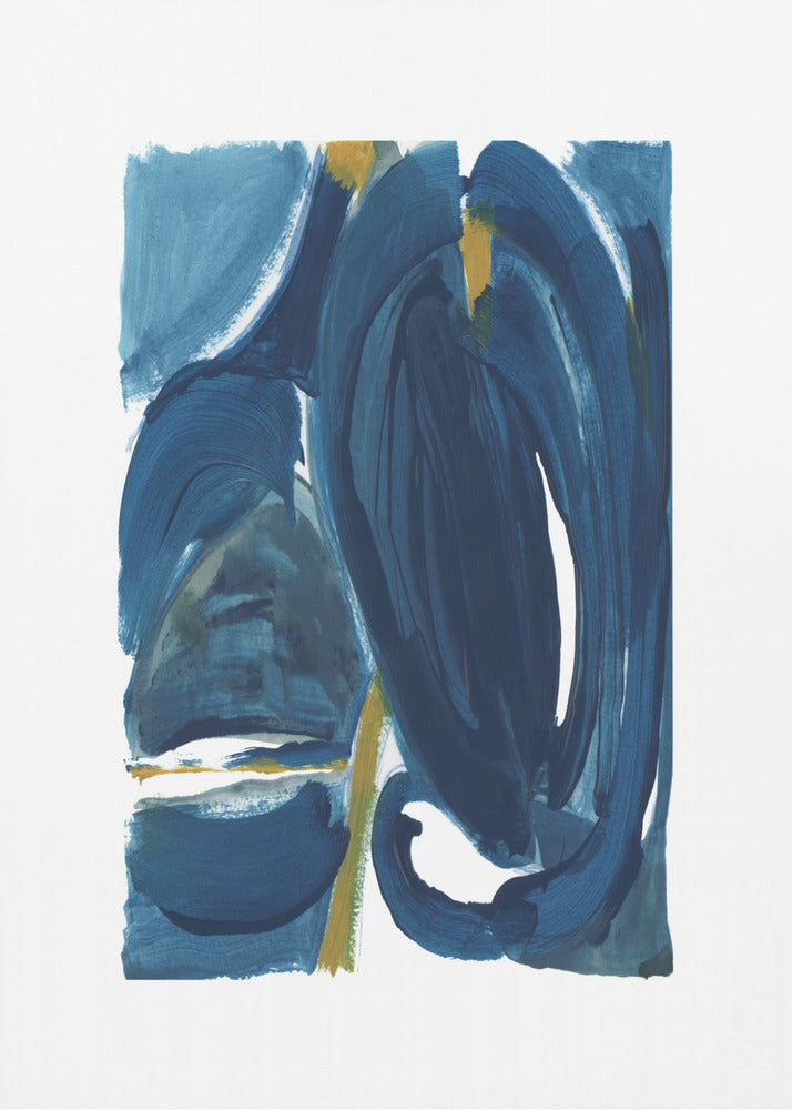 Navy Gold Abstract 1 | Canvas