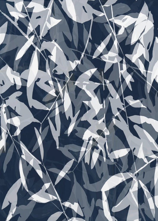 Navy White Bamboo 3 | Poster