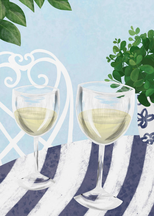 White wine under the tree | Canvas