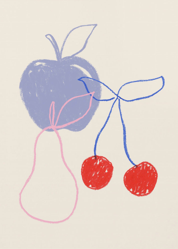 Apple, Cherry and Pear | Canvas