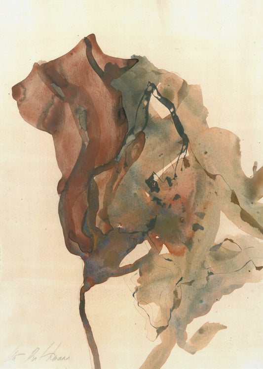 Organic Shapes in Earthy Tones of Brown and Green | Canvas