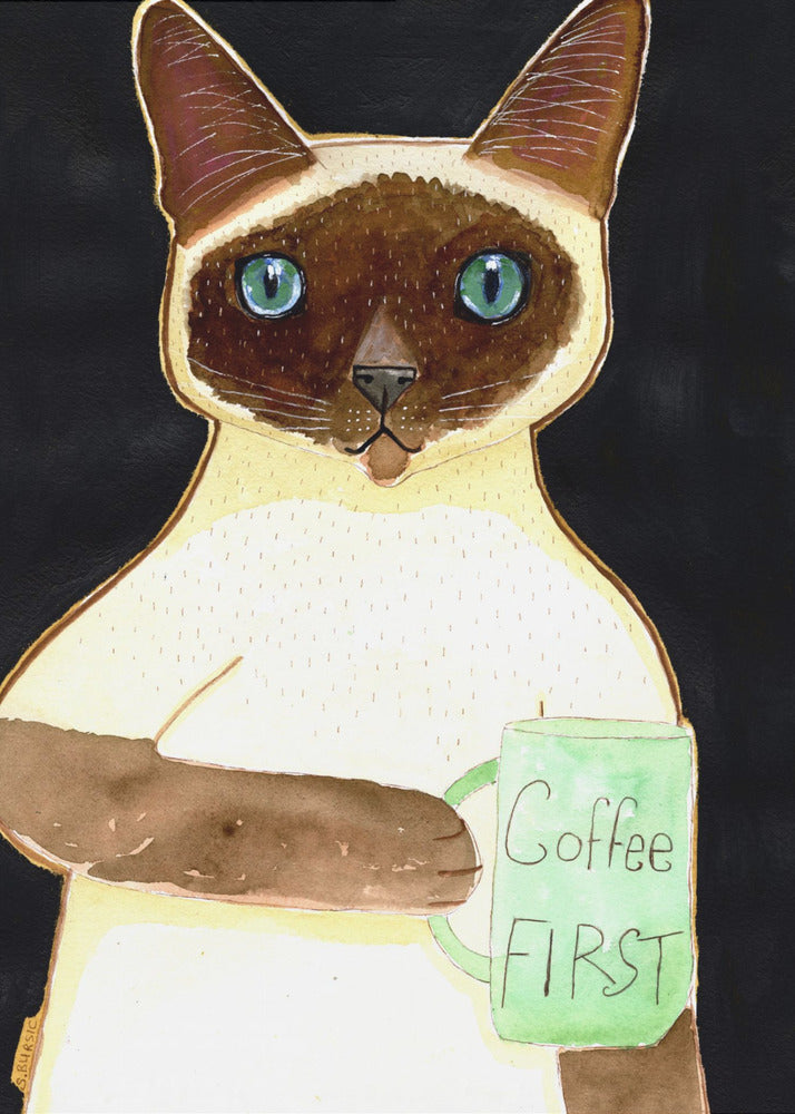 coffee cat 2 Siamese | Poster