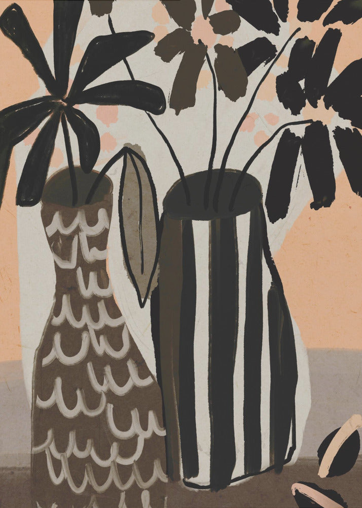 Striped Vases Bloom | Canvas