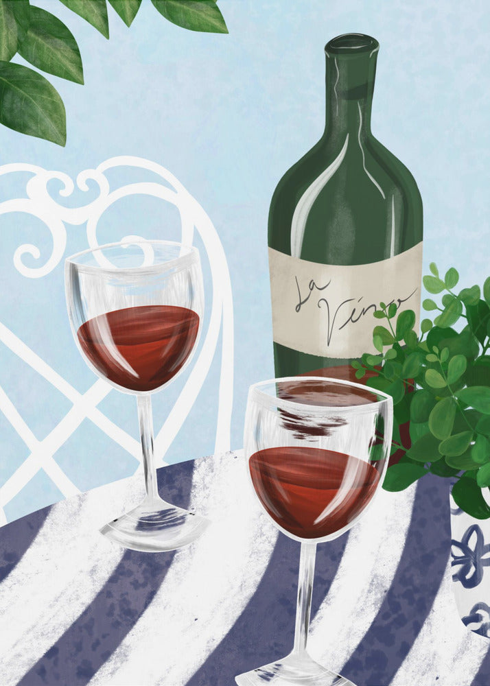 Red wine under the tree | Canvas