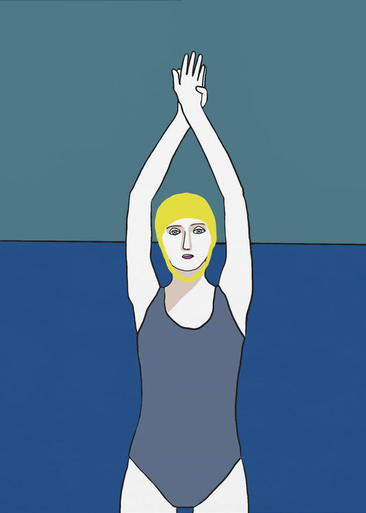 Swimmer with Yellow Cap | Canvas