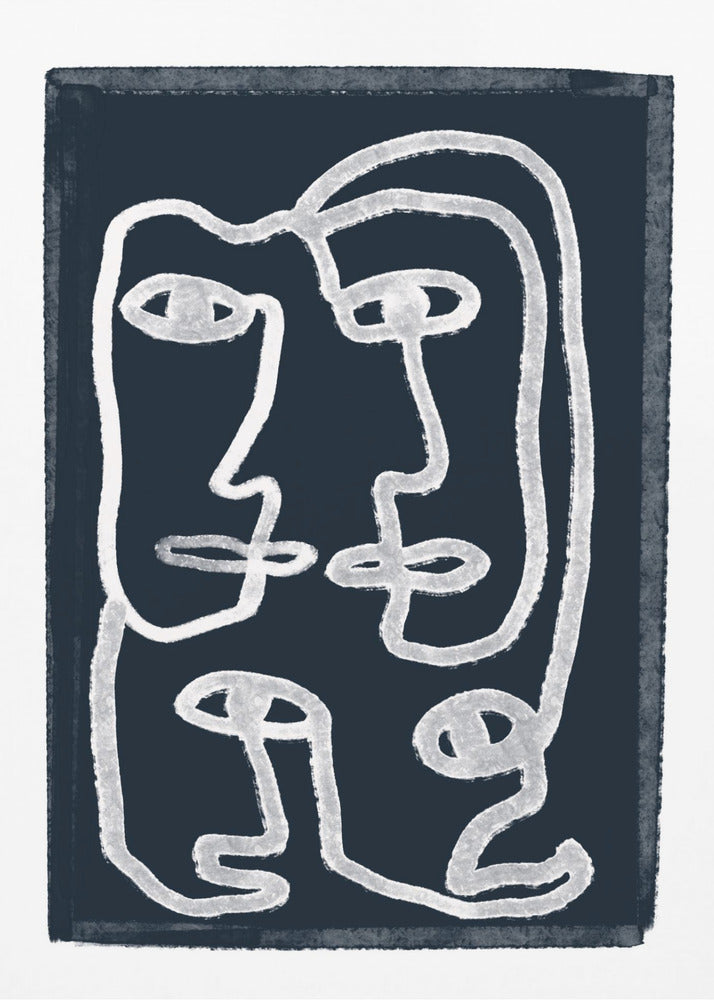 Navy Abstract People | Poster