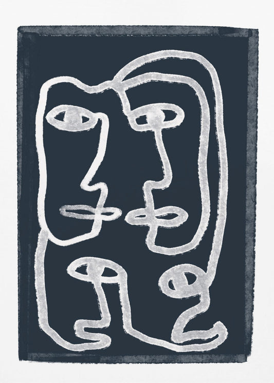 Navy Abstract People | Poster