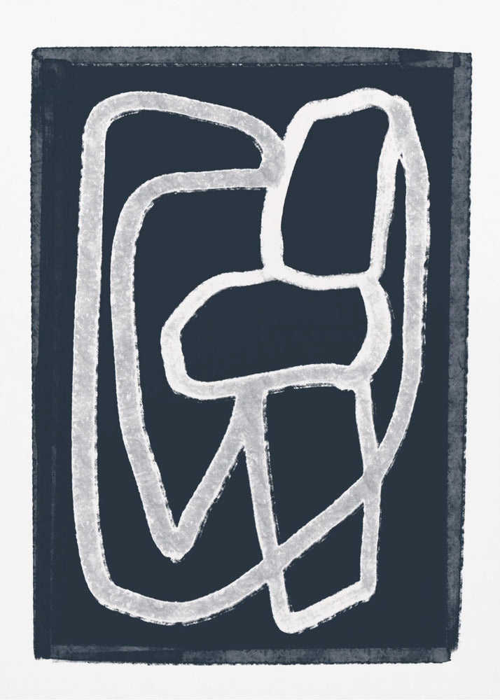 Navy Abstract Lines | Canvas