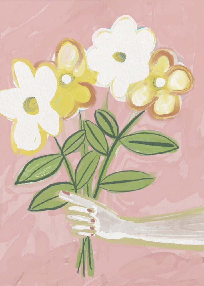 Bunch of Flowers Pink and Yellow | Poster