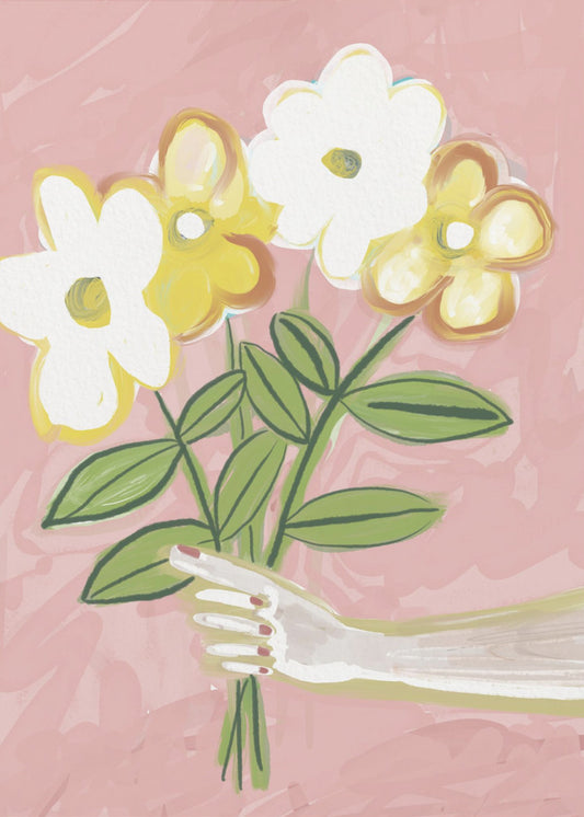 Bunch of Flowers Pink and Yellow | Poster