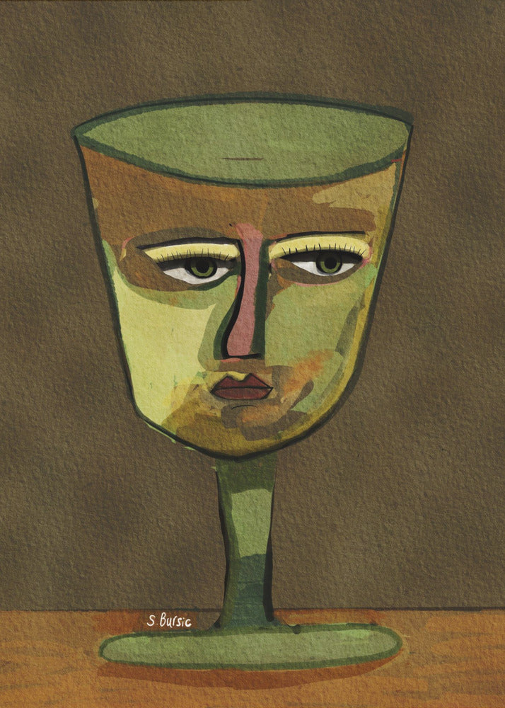 Wine Glass LADY brown | Canvas