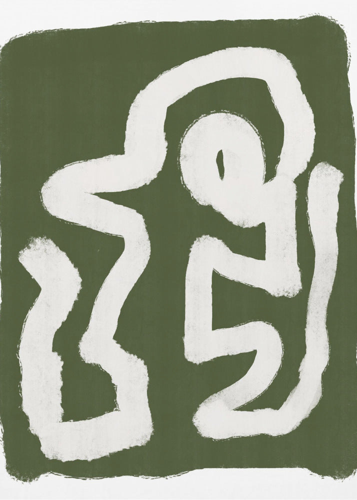 Abstract Green Lines 3 | Canvas