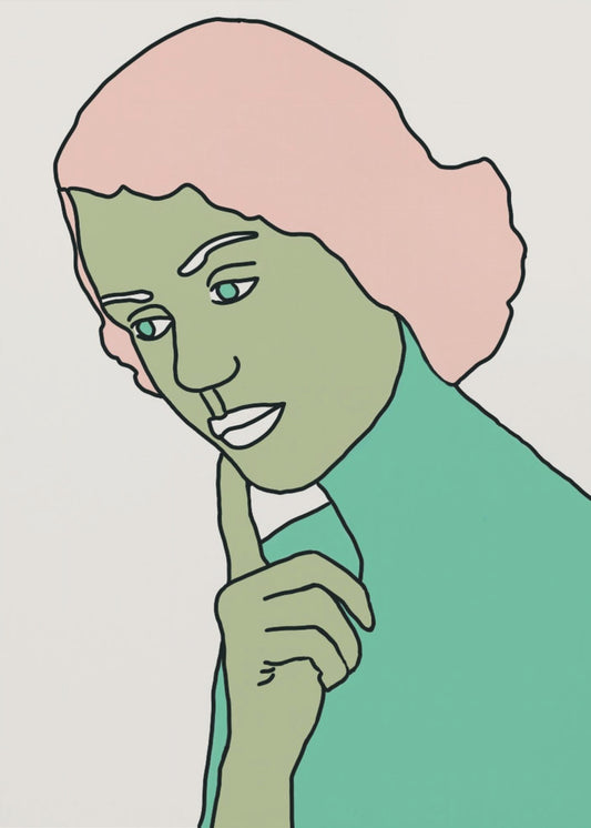 Lady Thinking Green | Canvas