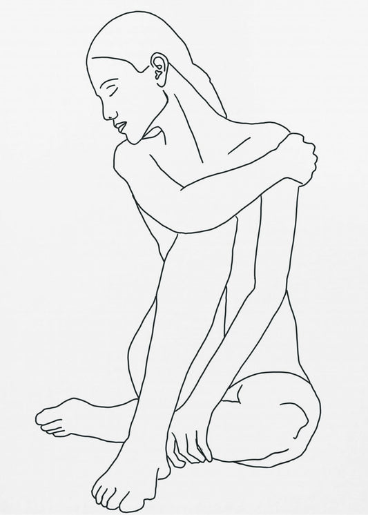 Line Drawing Woman Pose | Poster