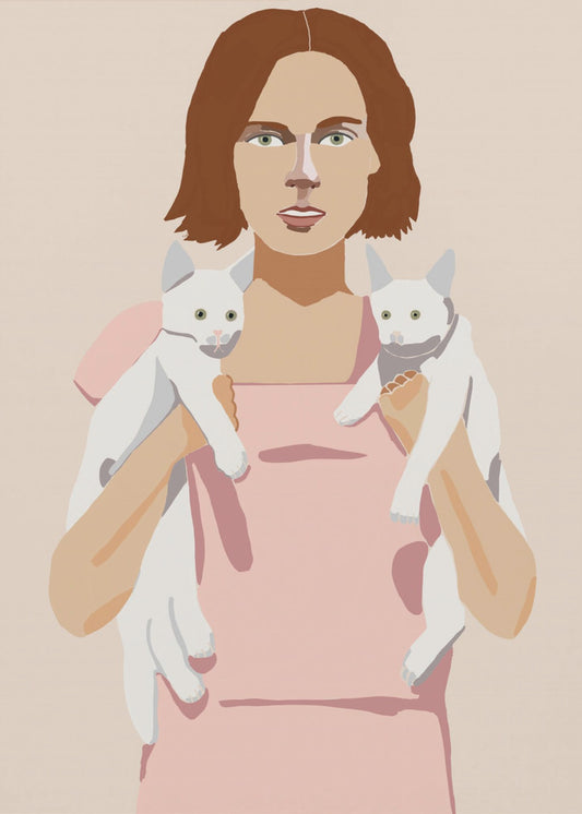 Lady with Kittens | Canvas