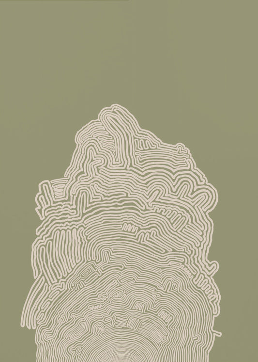 Line Drawing Green Abstract | Canvas