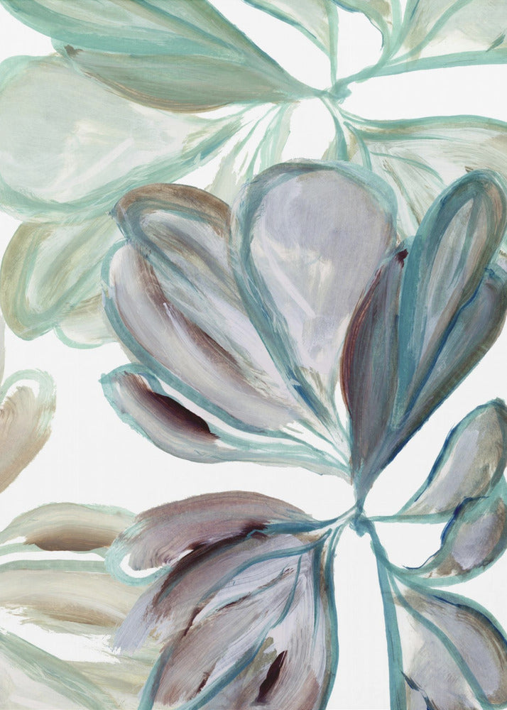 Aqua Floral 1 | Canvas