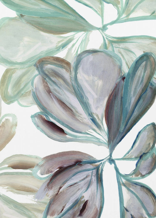 Aqua Floral 1 | Canvas