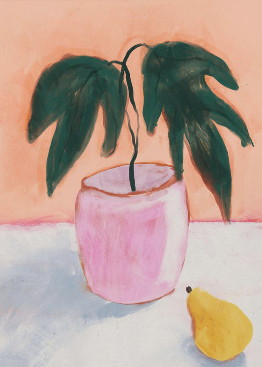 Pink Pot, Yellow Pear | Canvas