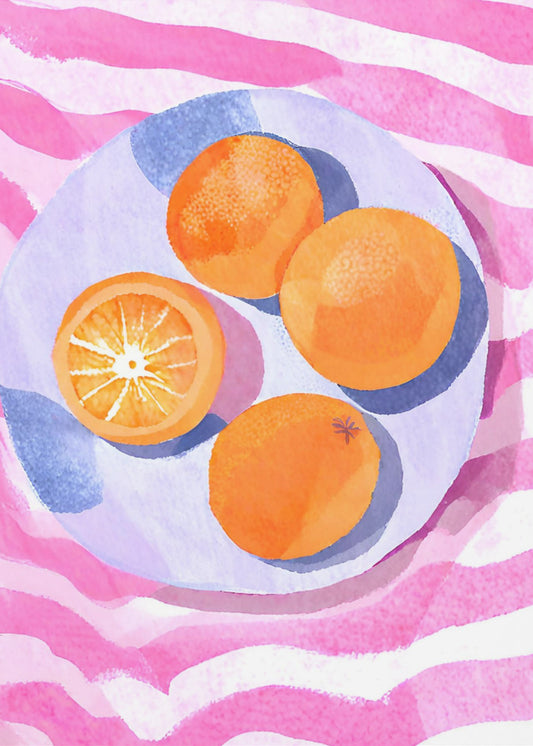 Orangen auf Teller | Canvas