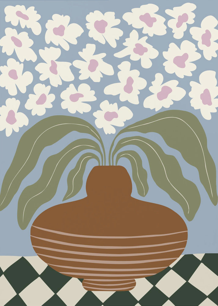 Retro Clay and Flower | Poster