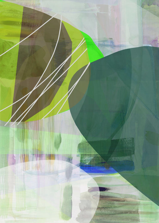 Abstract Green Shapes 2 | Canvas