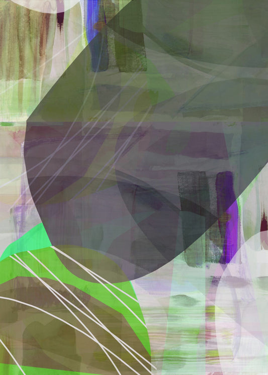 Abstract Green Shapes 1 | Canvas