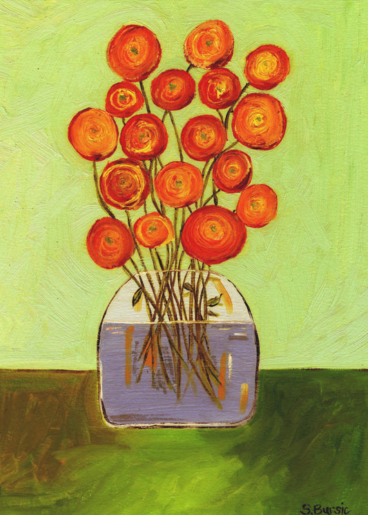Poppies in Vase Bright Version | Canvas