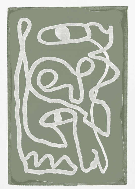 Green Abstract lines | Canvas