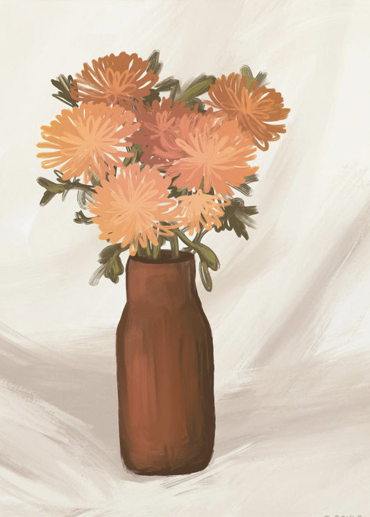 Vase of Flowers in Peach | Poster