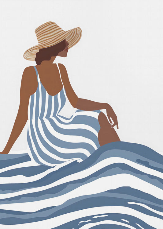 The Girl In the Striped Dress | Canvas