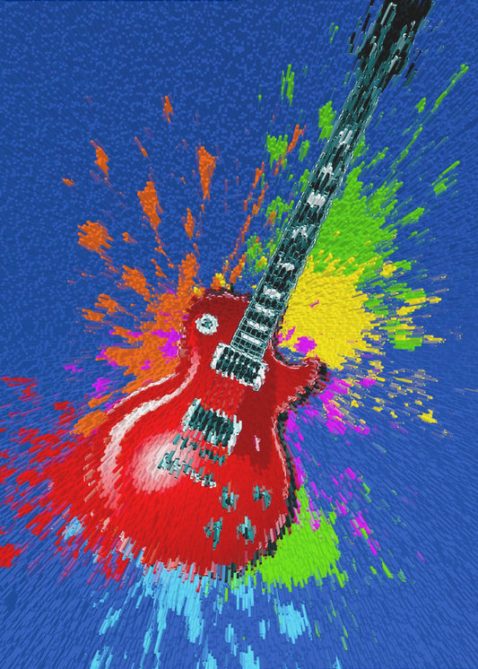Electric guitar pop art explosion | Poster